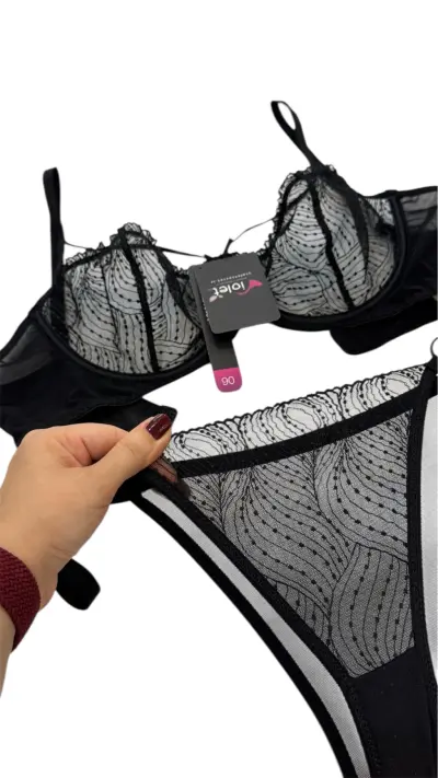 ست فنر دار توری مشکی